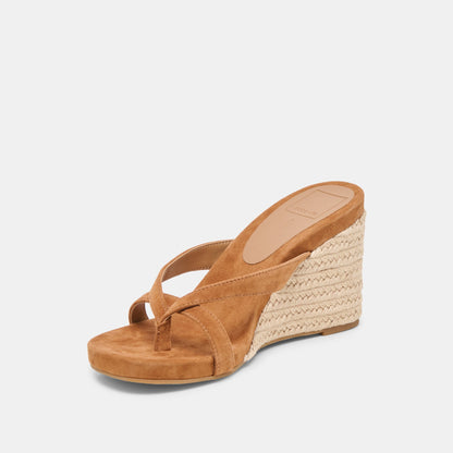 Helan Espadrille Brown Suede Wedges Dolce Vita