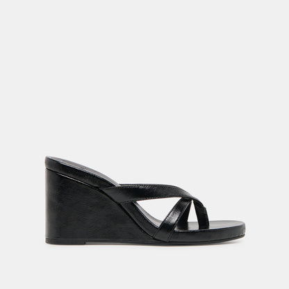 Helan Black Leather Wedges Dolce Vita