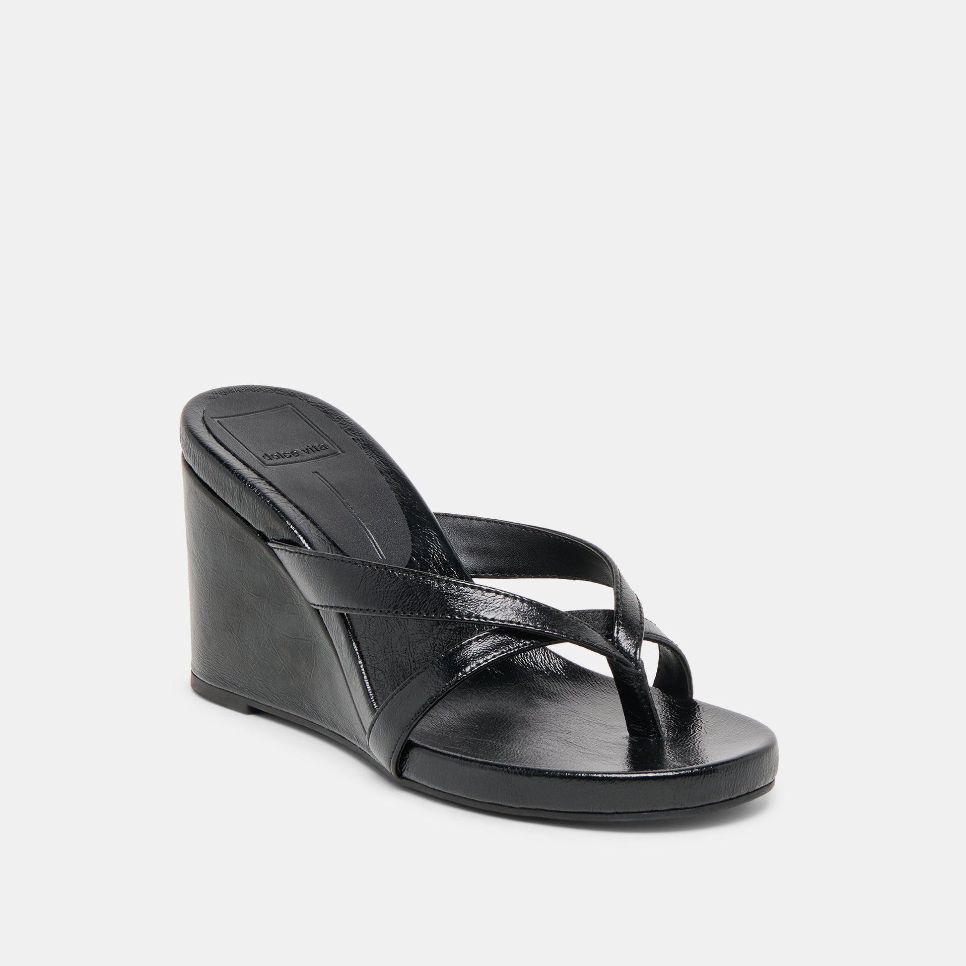 Helan Black Leather Wedges Dolce Vita
