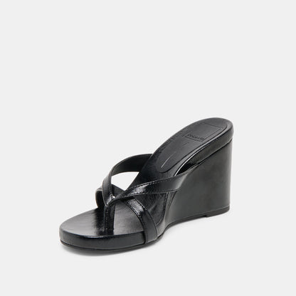 Helan Black Leather Wedges Dolce Vita