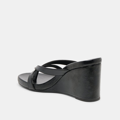 Helan Black Leather Wedges Dolce Vita