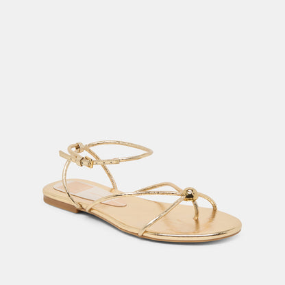Kenley Gold Leather Sandals Dolce Vita