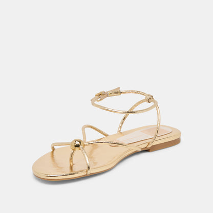 Kenley Gold Leather Sandals Dolce Vita