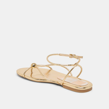 Kenley Gold Leather Sandals Dolce Vita