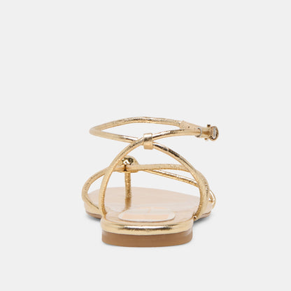 Kenley Gold Leather Sandals Dolce Vita
