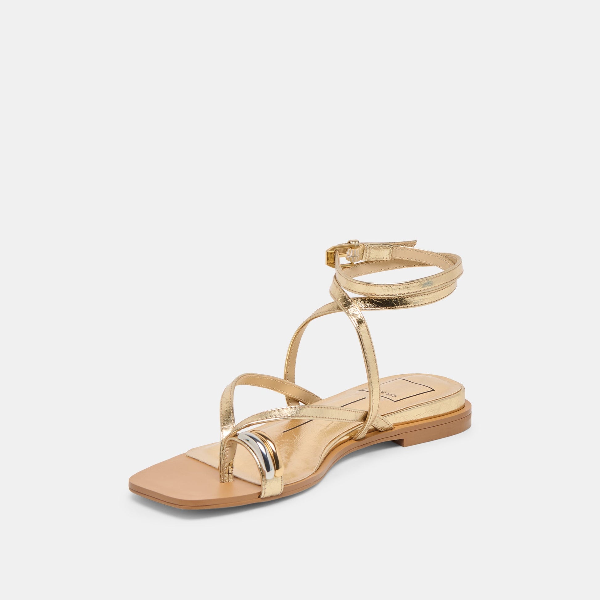 Tyrice Gold Leather Sandals Dolce Vita