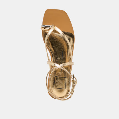 Tyrice Gold Leather Sandals Dolce Vita