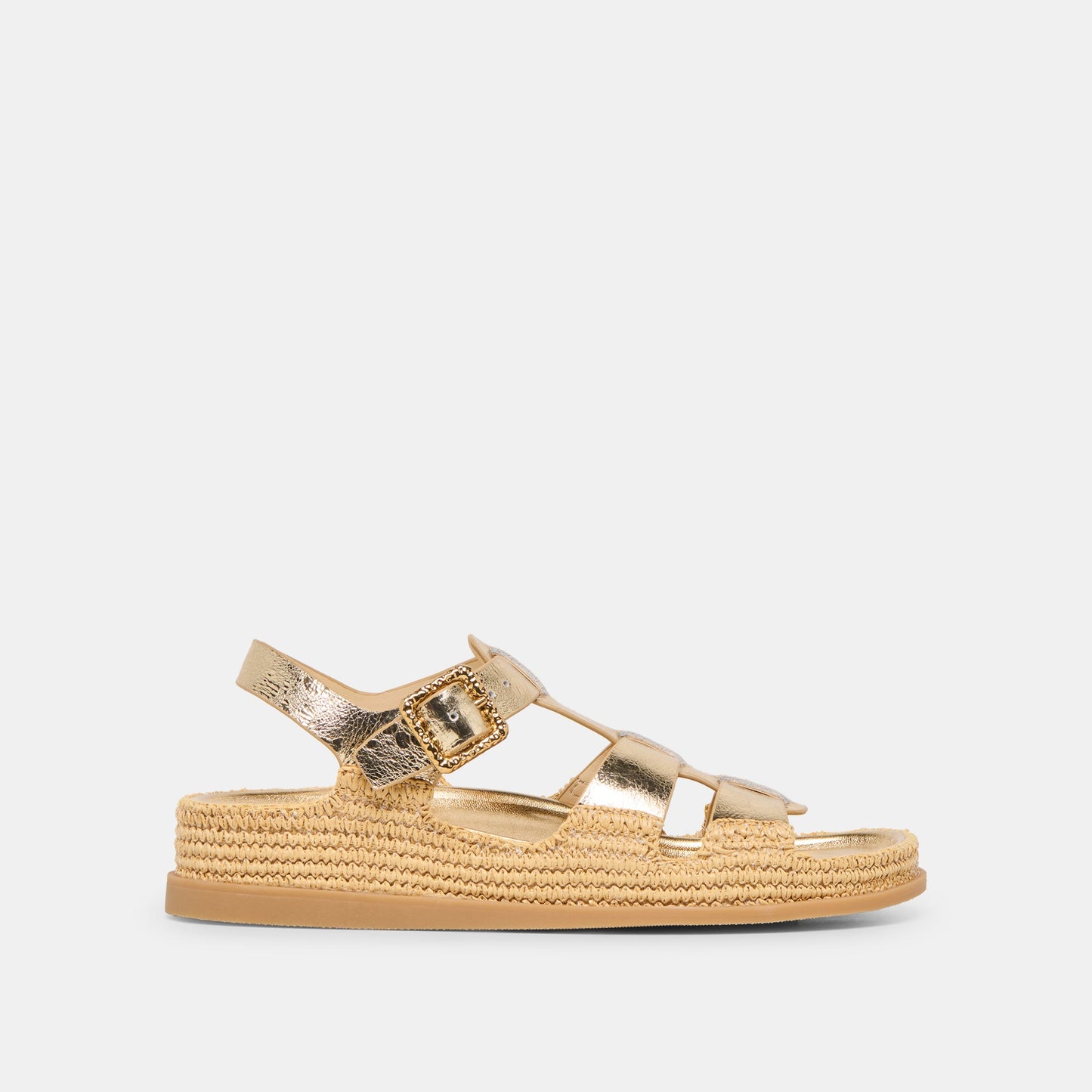 Shenna Gold Distressed Leather Sandals Dolce Vita