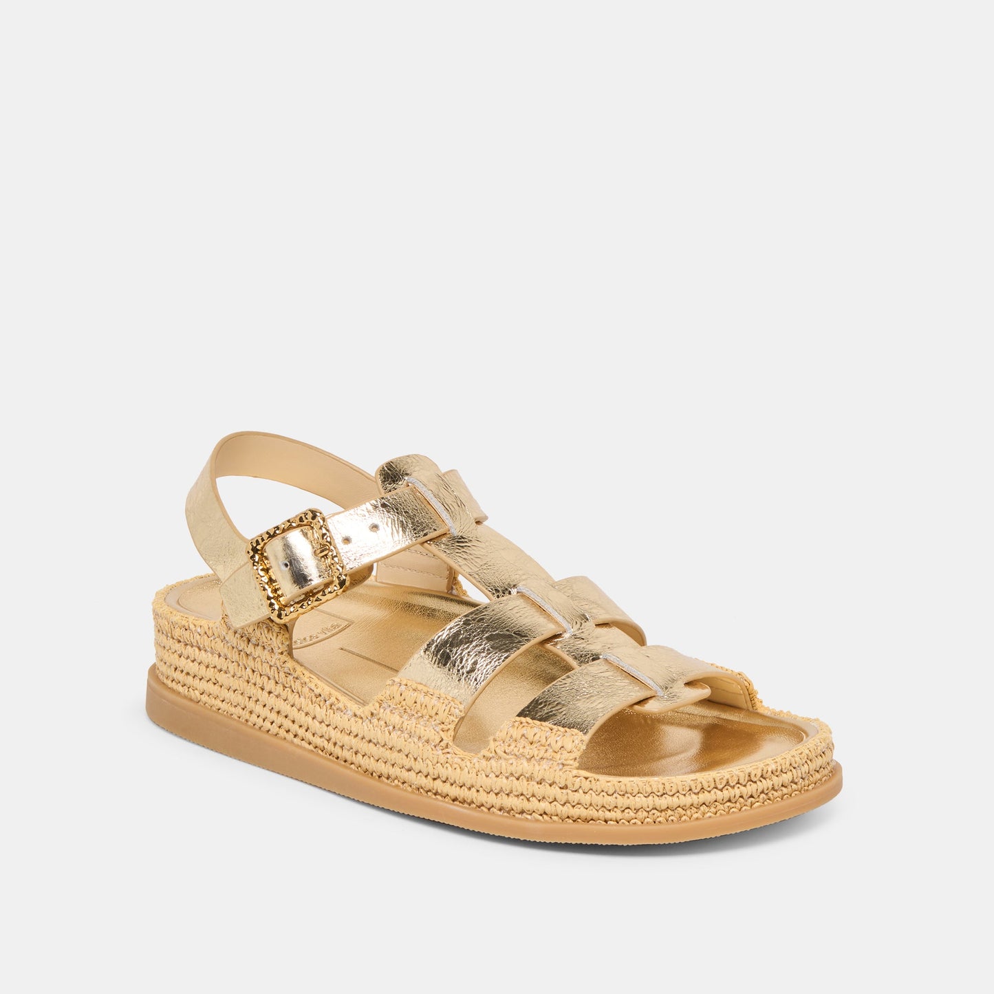 Shenna Gold Distressed Leather Sandals Dolce Vita