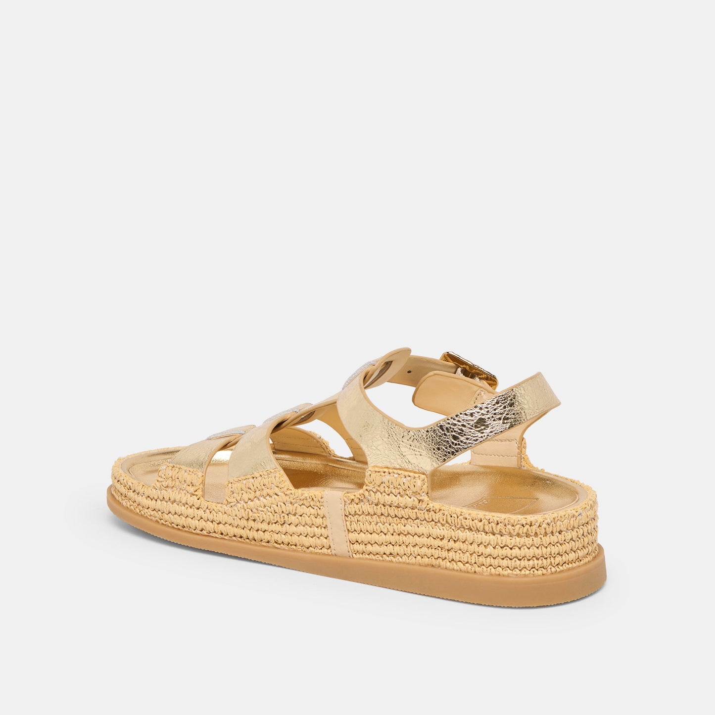 Shenna Gold Distressed Leather Sandals Dolce Vita