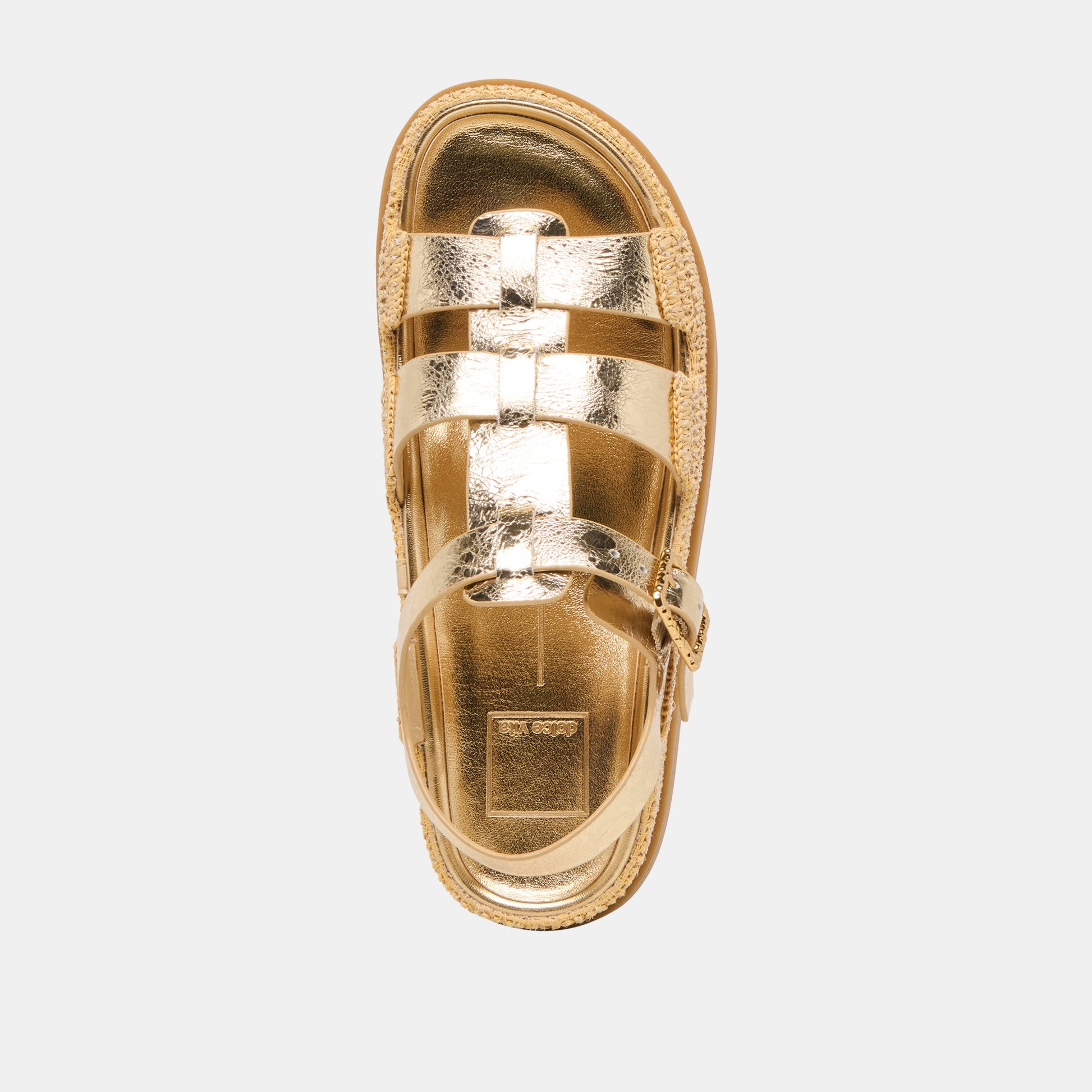 Shenna Gold Distressed Leather Sandals Dolce Vita