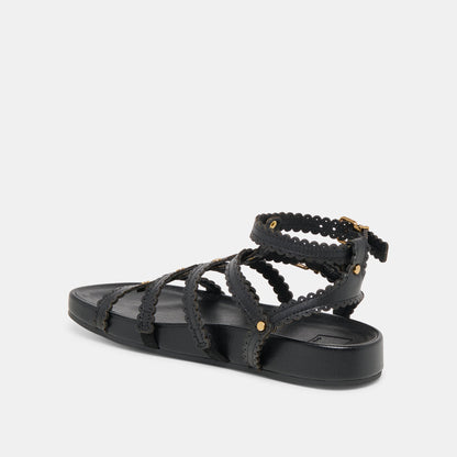 Susana Black Leather Sandals Dolce Vita