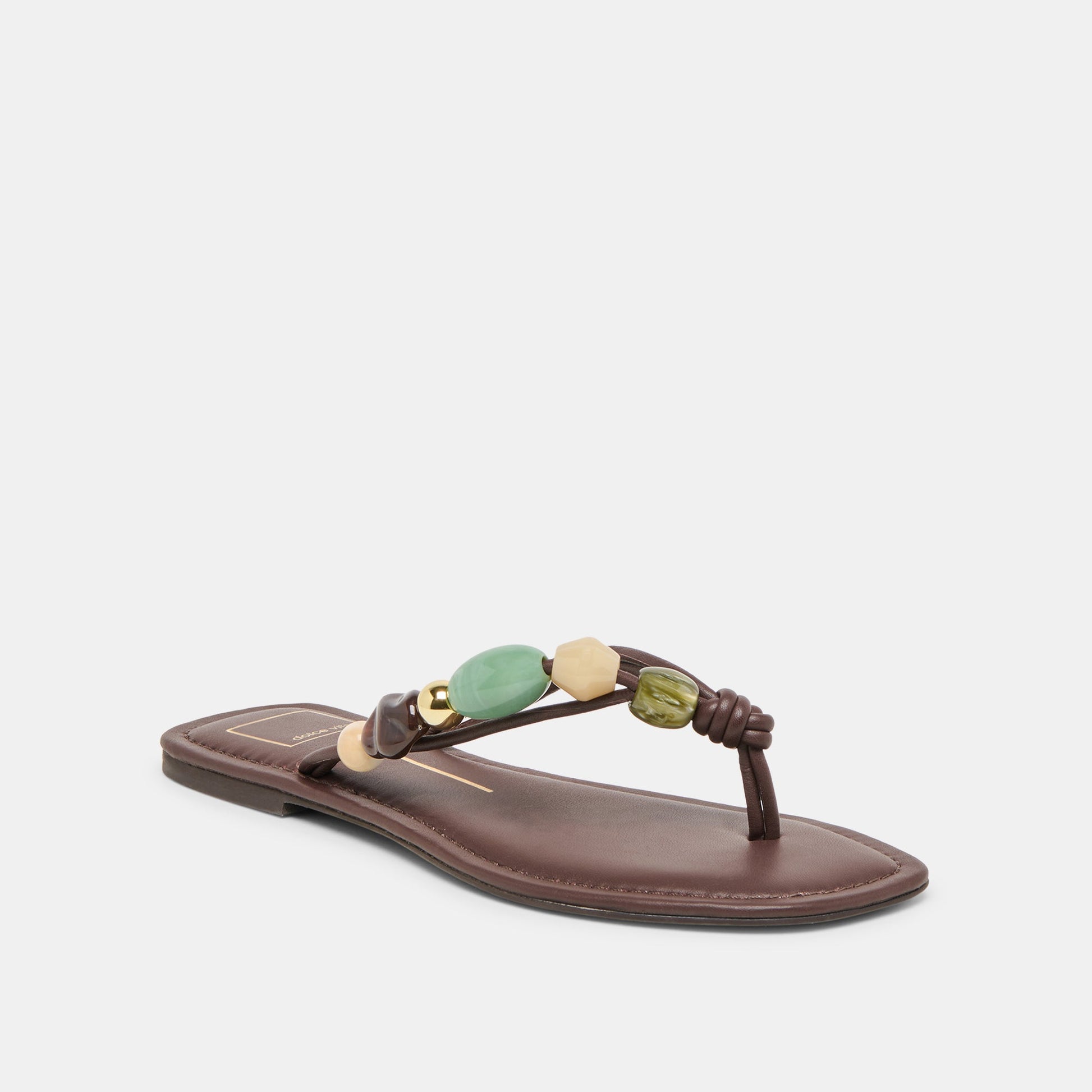 Cely Dk Brown Leather Sandals Dolce Vita