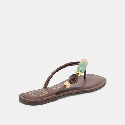 Cely Dk Brown Leather Sandals Dolce Vita