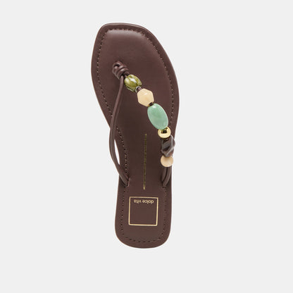 Cely Dk Brown Leather Sandals Dolce Vita