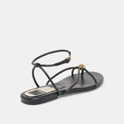 Kenley Black Leather Sandals Dolce Vita
