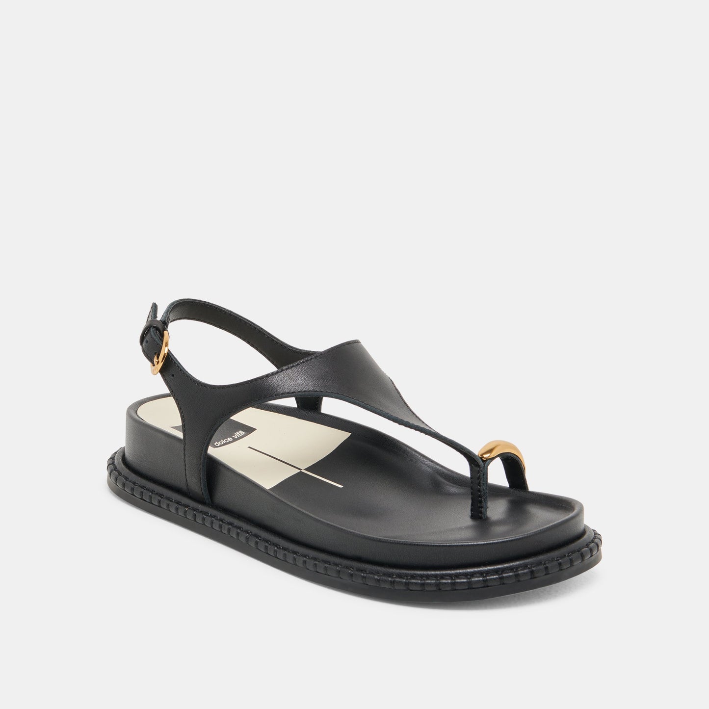 Stefan Black Leather Sandals Dolce Vita