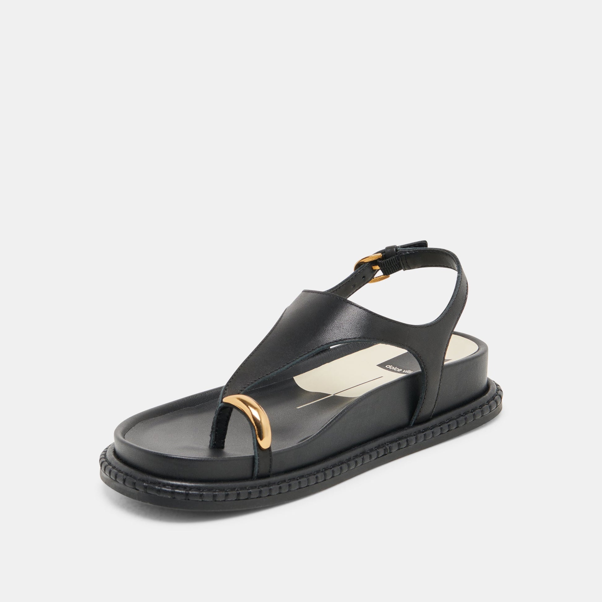 Stefan Black Leather Sandals Dolce Vita