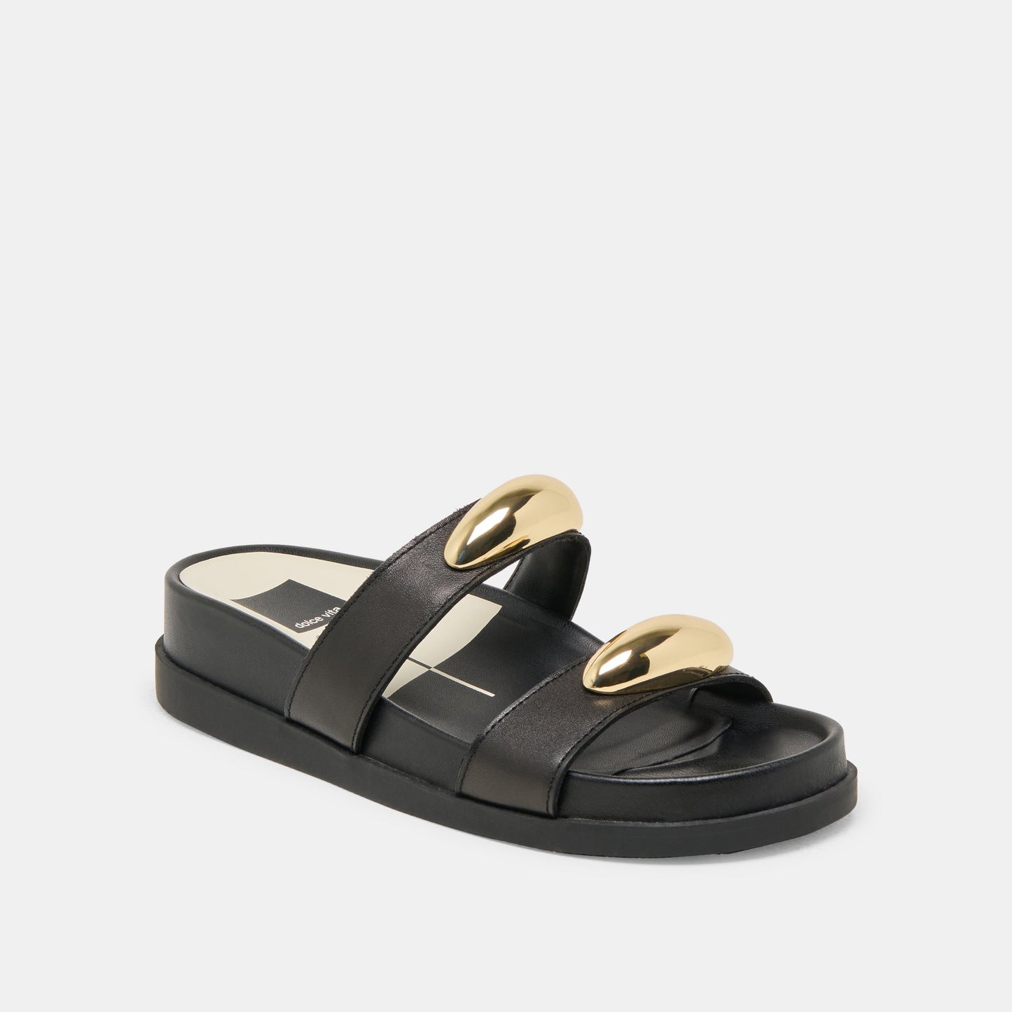 Satine Black Leather Sandals Dolce Vita