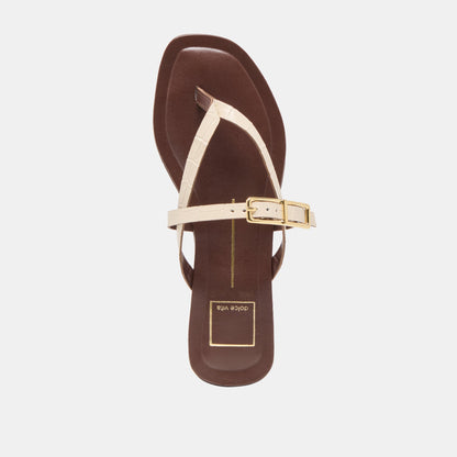 Piers Beige Croco Embossed Leather Sandals Dolce Vita