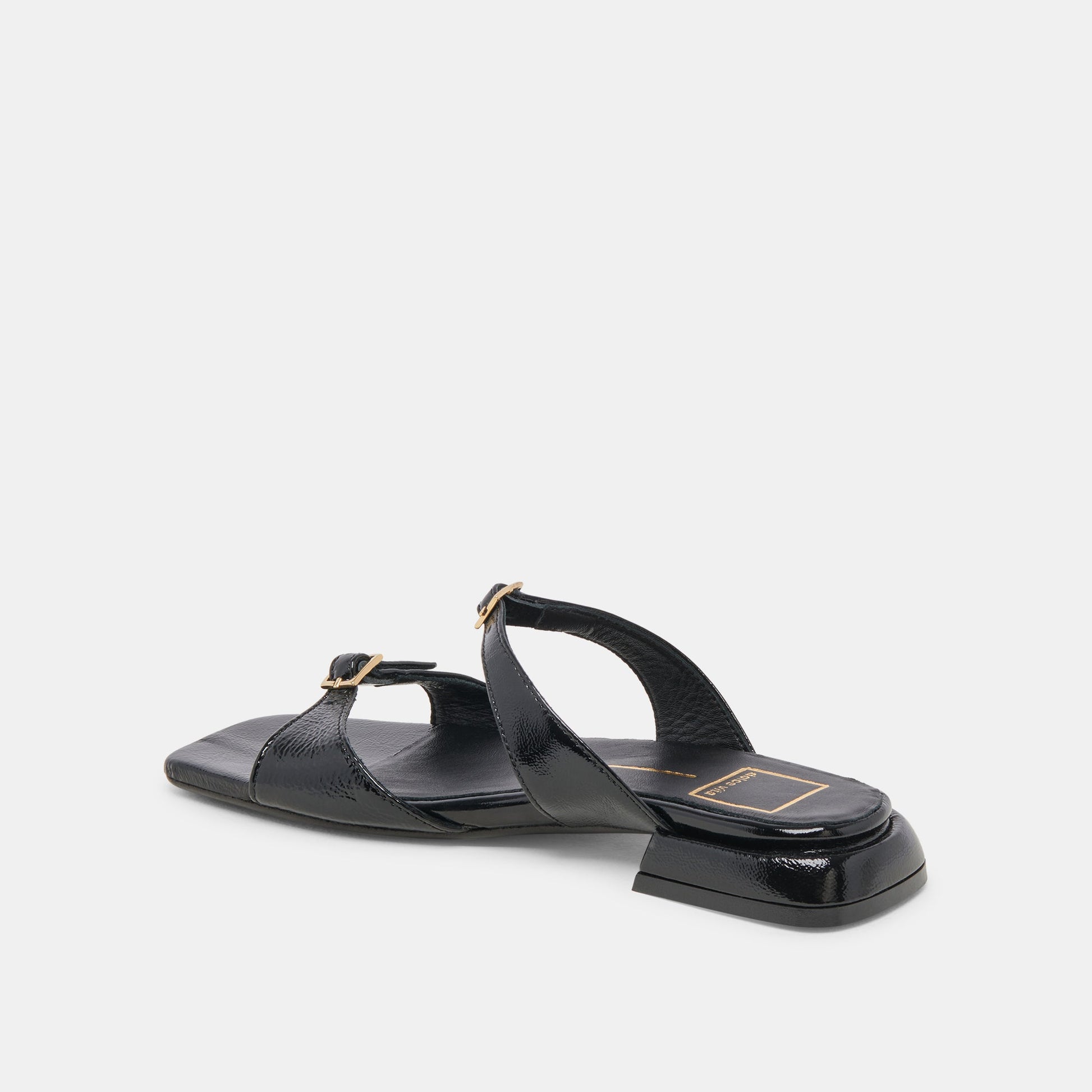 LAVERN SANDALS MIDNIGHT CRINKLE PATENT Dolce Vita