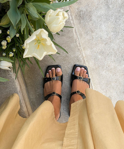 LAVERN SANDALS MIDNIGHT CRINKLE PATENT Dolce Vita