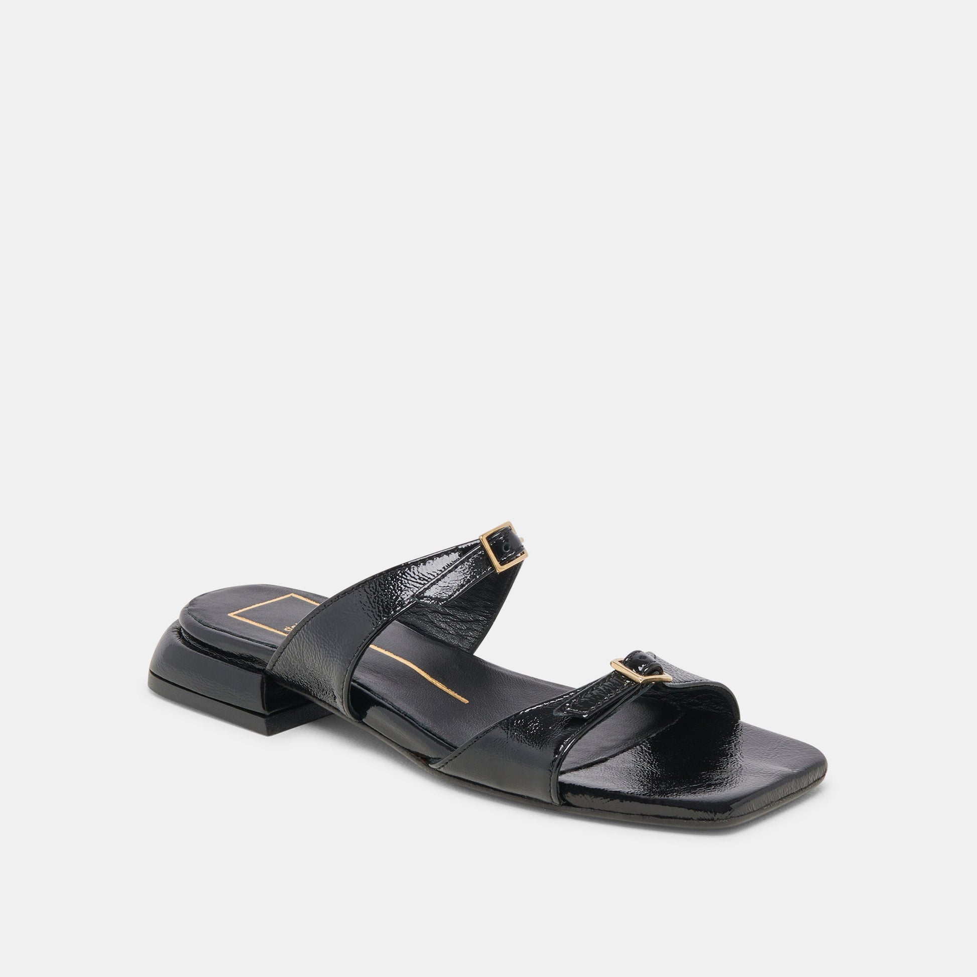 LAVERN SANDALS MIDNIGHT CRINKLE PATENT Dolce Vita