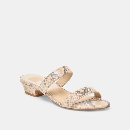 Kamile Natural Snake Embossed Leather Sandals Dolce Vita