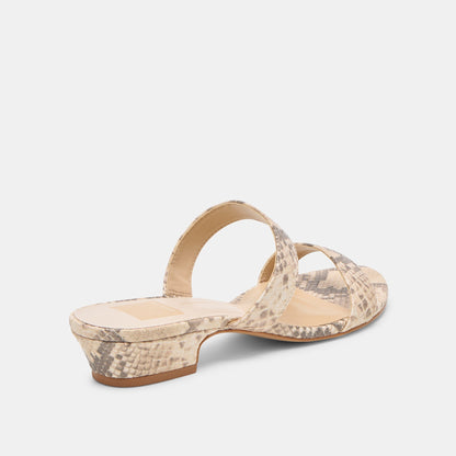 Kamile Natural Snake Embossed Leather Sandals Dolce Vita