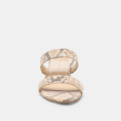 Kamile Natural Snake Embossed Leather Sandals Dolce Vita