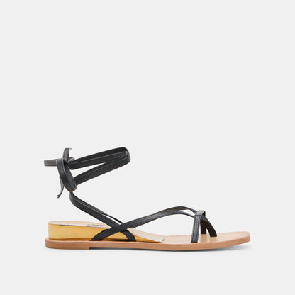 RUDIE SANDALS BLACK LEATHER Dolce Vita