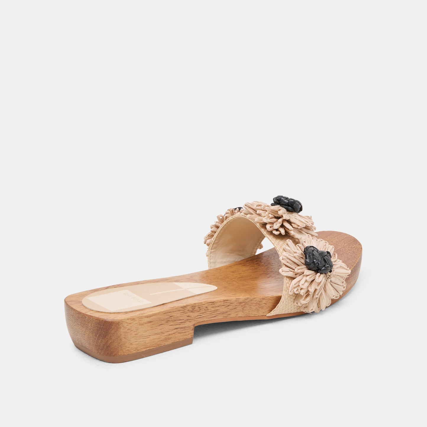 Ariena Black Natural Floral Raffia Sandals Dolce Vita