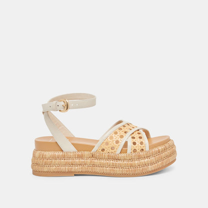 WRILEY SANDALS CREME WOVEN RAFFIA Dolce Vita