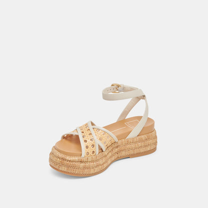 WRILEY SANDALS CREME WOVEN RAFFIA Dolce Vita