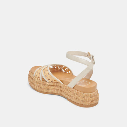 WRILEY SANDALS CREME WOVEN RAFFIA Dolce Vita