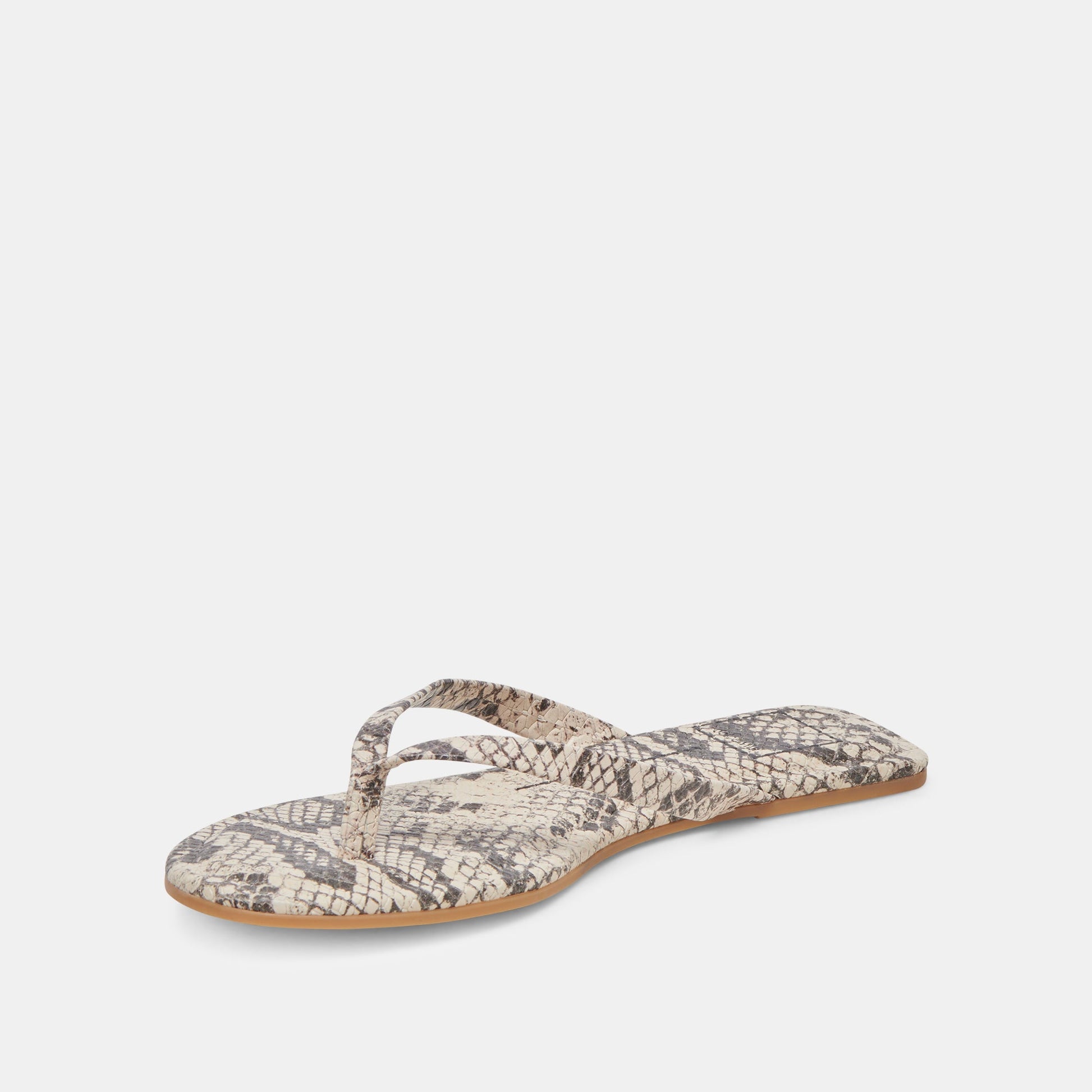 LAYNEY SANDALS BLACK WHITE EMBOSSED SNAKE Dolce Vita