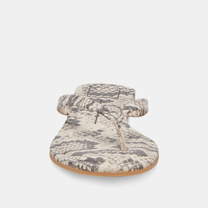 LAYNEY SANDALS BLACK WHITE EMBOSSED SNAKE Dolce Vita