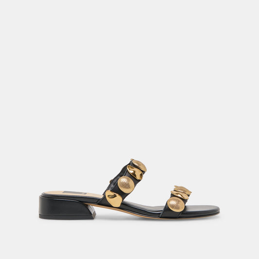 Farrow Black Leather Sandals Dolce Vita