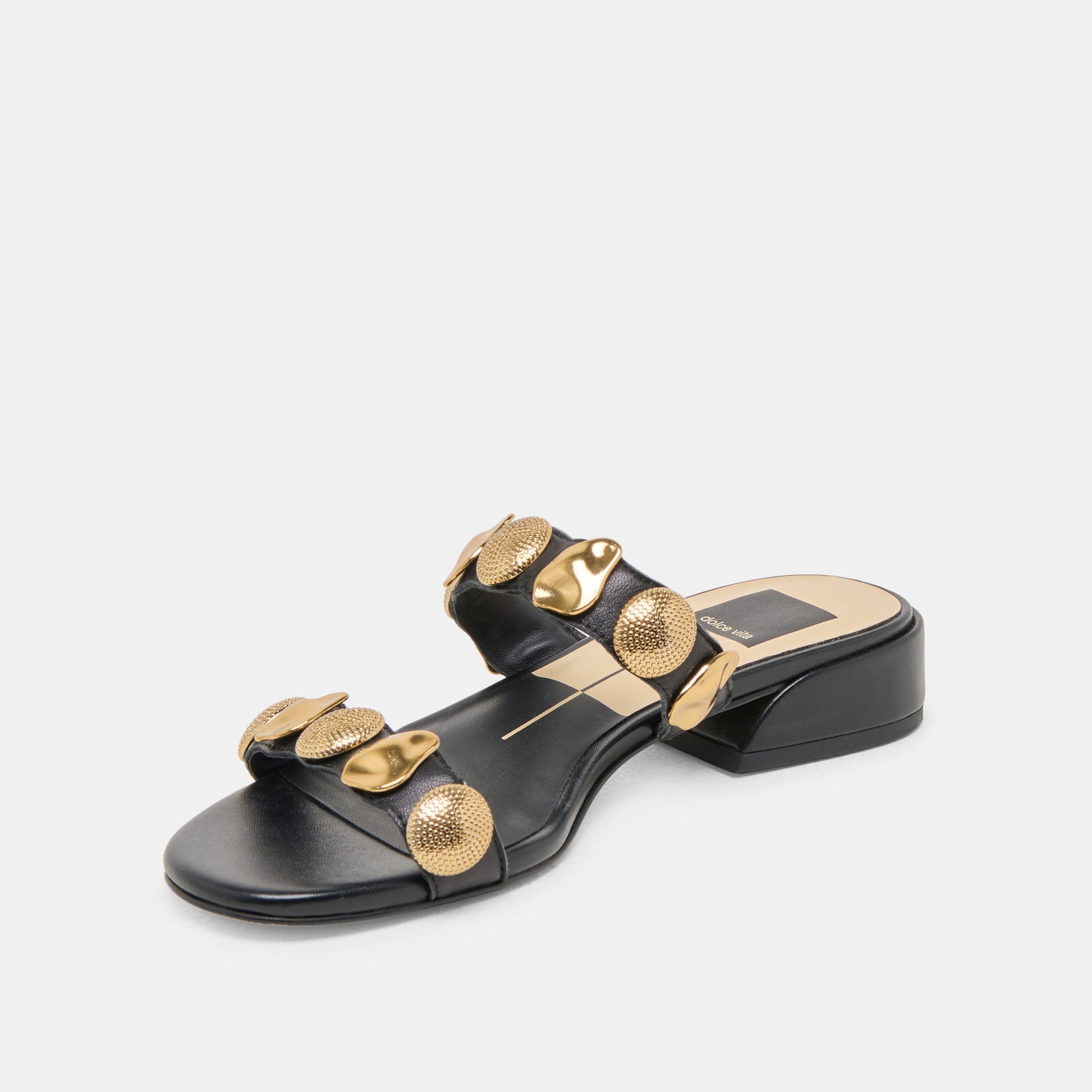 Farrow Black Leather Sandals Dolce Vita