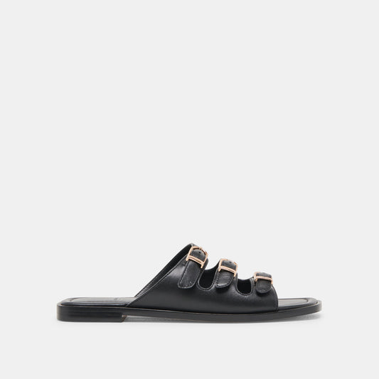 Fin Black Leather Sandals Dolce Vita