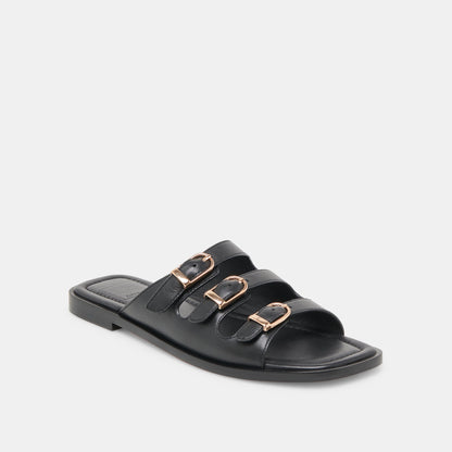 Fin Black Leather Sandals Dolce Vita