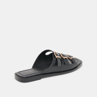 Fin Black Leather Sandals Dolce Vita
