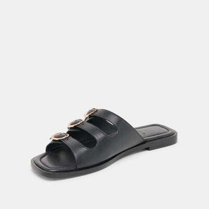 Fin Black Leather Sandals Dolce Vita