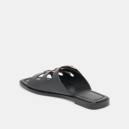 Fin Black Leather Sandals Dolce Vita