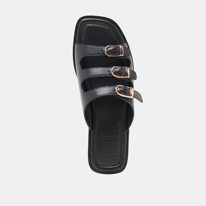 Fin Black Leather Sandals Dolce Vita