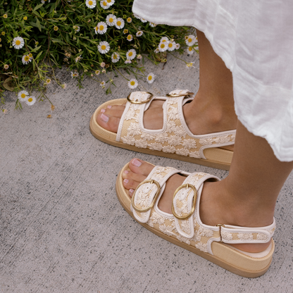 STARLA SANDALS CREME FLORAL RAFFIA Dolce Vita