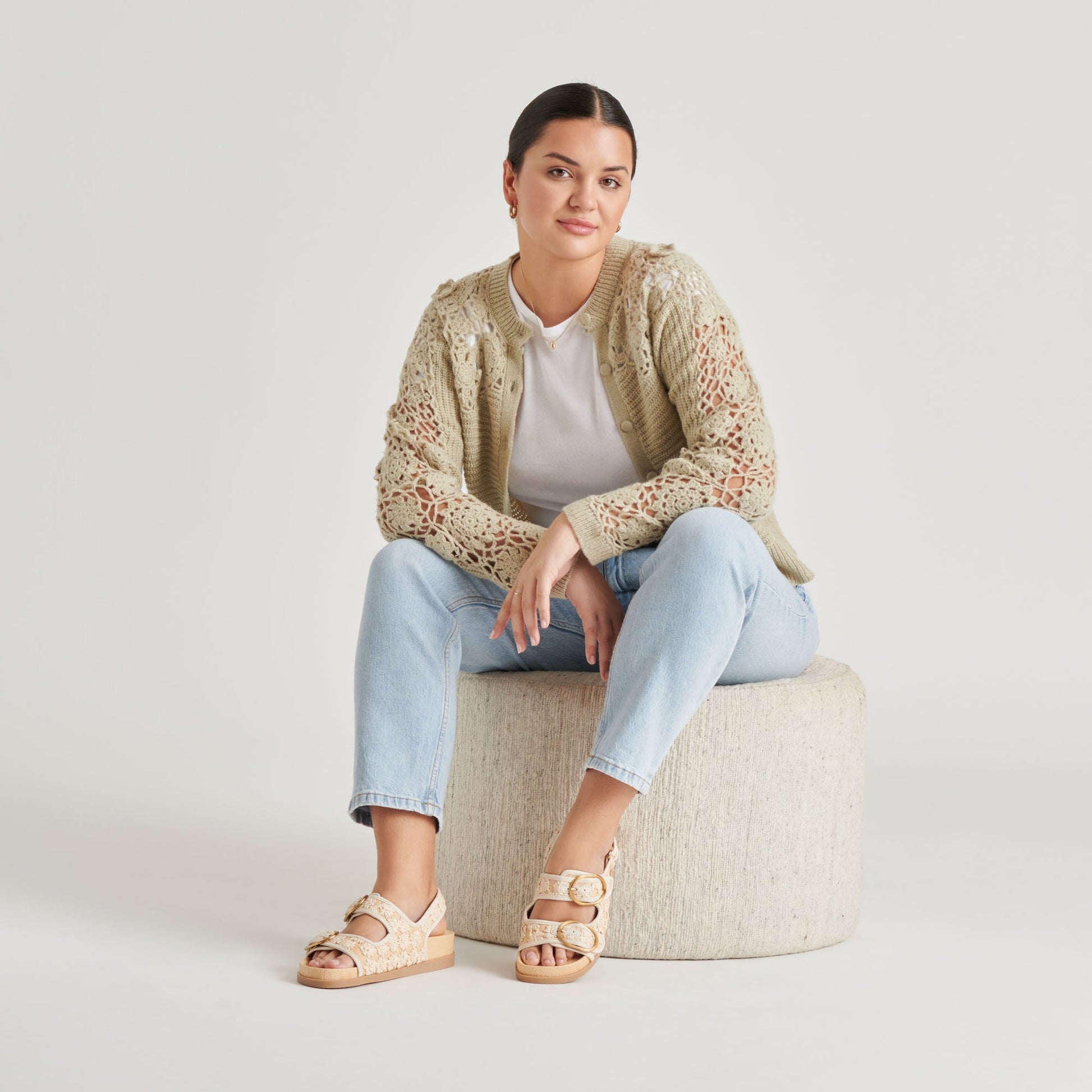 STARLA SANDALS CREME FLORAL RAFFIA Dolce Vita