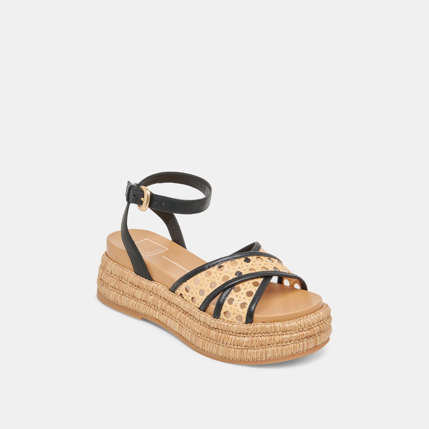 WRILEY SANDALS BLACK WOVEN RAFFIA Dolce Vita