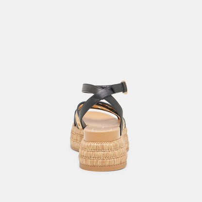 WRILEY SANDALS BLACK WOVEN RAFFIA Dolce Vita