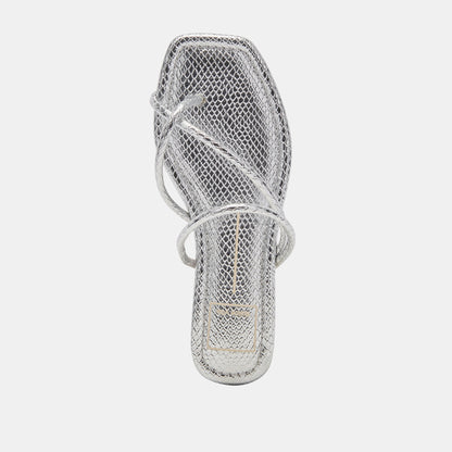 LEANNA SANDALS SILVER EMBOSSED STELLA Dolce Vita